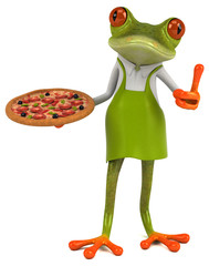 Fun frog gardener - 3D Illustration