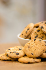 Chocolate cookies on plate