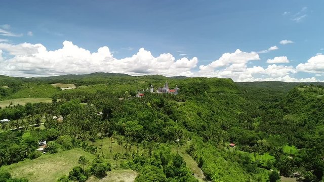 Aerial view of Monastery of the Holy Eucharist, Sibonga, Philippines.