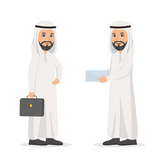 Arabian Business Man Vector Character Cartoon Illustration