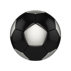Fototapeta premium Soccer ball isolated on white background. Black and silver football ball.