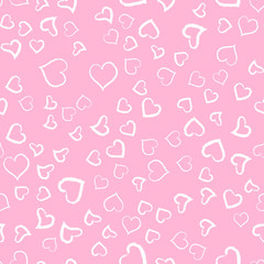 Abstract seamless pattern for valentines day. Romantic combination of pink and white tones.