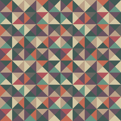Abstract seamless pattern of triangles. A pleasant combination of muted and at the same time rich colors in the "baroque" style.