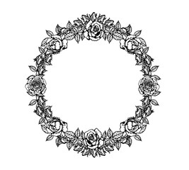 Rose ornament vector by hand drawing.Beautiful flower on brown background.Golden celebration rose lace vector art highly detailed in line art style.Flower tattoo for paint or pattern.