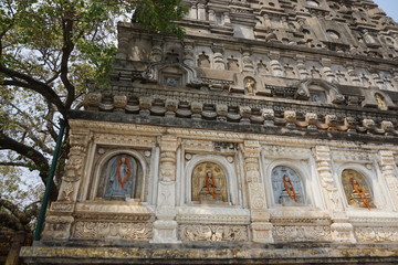  Reliefs on the walls of the Mahabodhe temple, Bodhgaya, Bihar, India