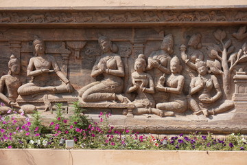  Reliefs on the walls of the Mahabodhe Temple, Bodhgaya, Bihar, India