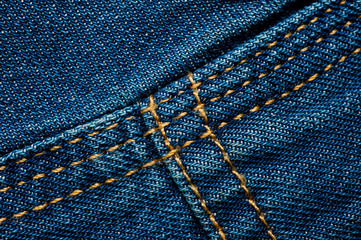 Textured blue denim texture stitched with a button-up texture