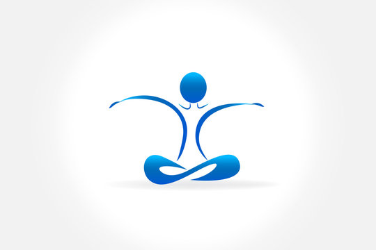 Logo yoga man vector image
