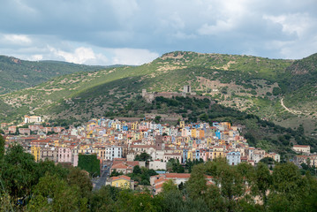 Fototapeta na wymiar Colourful houses, Bosa, Sardinia, Italy, Europe