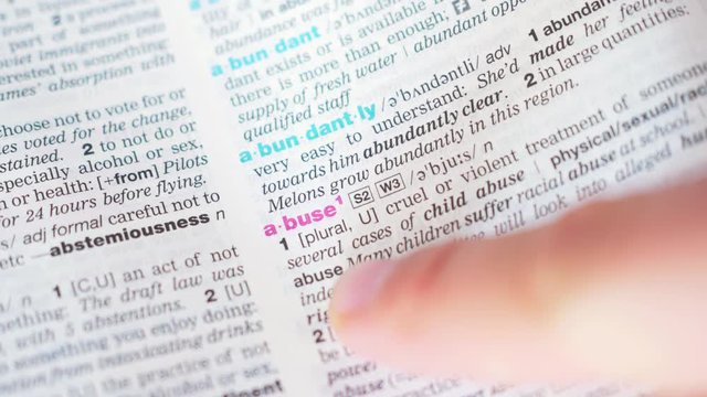 searching for and finding a word aubse definition in a dictionary