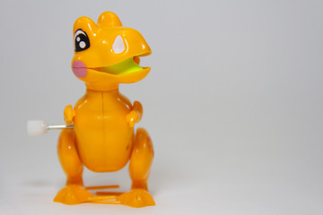 Dinosaur, Plastic Toy Animal isolated on white background.