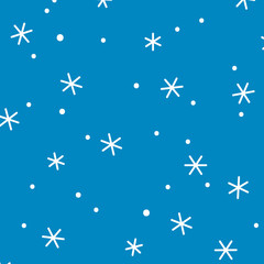 Snowflakes on blue background