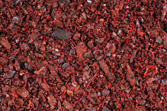 Heap of ground sumac spice.