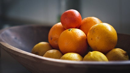 Oranges and Lemons on a Bowl