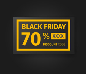 Black Friday 70 percent discount coupon