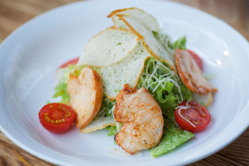 Salad of vegetables and meat