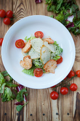 Salad of vegetables and meat
