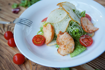 Salad of vegetables and meat