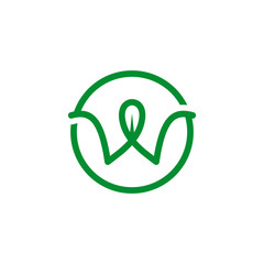Letter w logo template, eco wood icon symbol design vector illustration-01