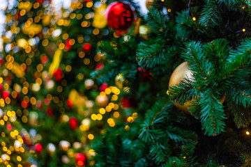 Obraz na płótnie Canvas Christmas background - Christmas-tree decorations in the city.