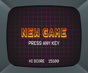 Arcade machine screen, retro vector background © Ilya Rumyantsev