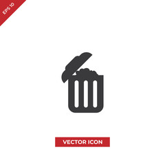 Full trash container vector icon