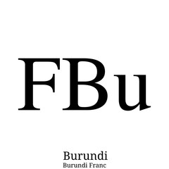 Black  Burundi Franc currency symbol isolated on white background