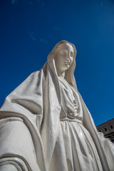 Statue of Virgin Mary in courtyard of the Basilica of the Annunciation or Church of the...