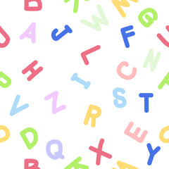 Fototapeta na wymiar Handwritten doodle english Alphabets pattern