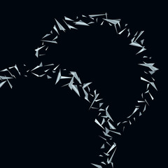 Silver triangles, fragments not a dark background Creative background for wallpaper, packaging, banner, cover, tile, printing, advertising