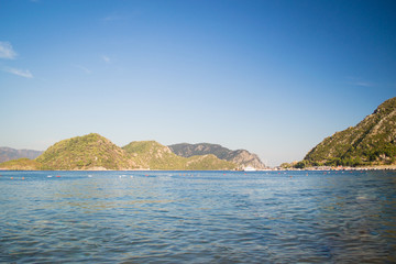 Naklejka premium Beautiful view on the Aegean sea in Ichmeler, near Marmaris, Turkey