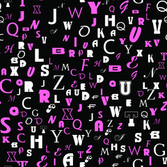 Letter alphabet. Seamless vector EPS 10 Pattern. Texture for print and Banner. Flat style
