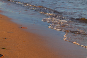 Wave on the sand beach background