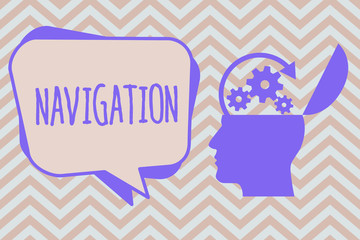 Word writing text Navigation. Business concept for Science of getting ships aircraft spacecraft from place to place.