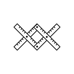 Black & white vector illustration of pantograph. Line icon of instrument for architect, drafter, draftsman. Technical & mechanical drawing tool. Isolated object