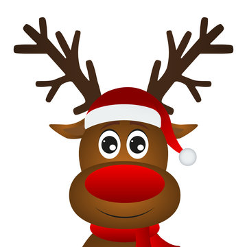 Funny cartoon christmas reindeer 