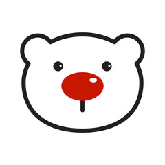 bear vector polar bear logo icon red nose symbol christmas graphic illustration