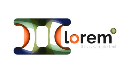 Abstract geometric design logo made of flowing elements