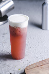 Mixed fruit soda covered milk