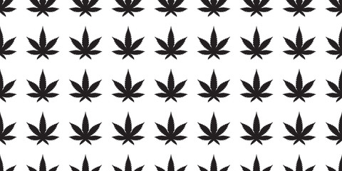 Marijuana seamless pattern vector Weed cannabis leaf tile background repeat wallpaper scarf isolated