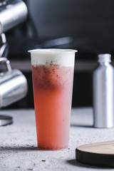 Mixed fruit soda covered milk