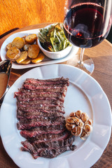 Steak dinner in Irish bar