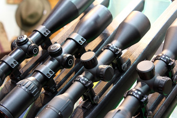 Sniper scope for hunting rifle - obrazy, fototapety, plakaty