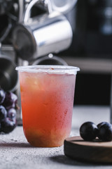 Black currant fruit bubble water