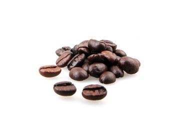 Roasted Coffee Beans Isolated On White Background