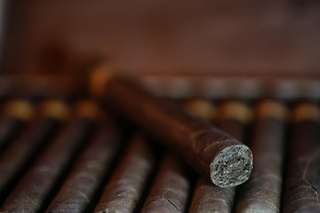 large wooden box of cigars handmade Cuban