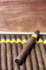 large wooden box of cigars handmade Cuban