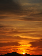 Sunset over the hills 