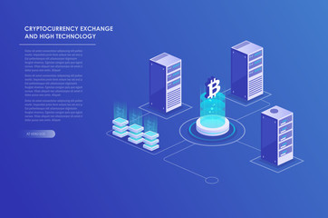 Cryptocurrency and blockchain isometric