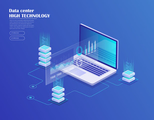 Data processing isometric concept